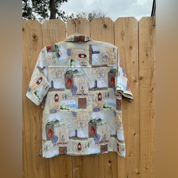 Vintage Hawaiian Shirt TanJay - Size 10  Button-up Lighthouse‎ Starfish Anchor - Picture 6 of 8